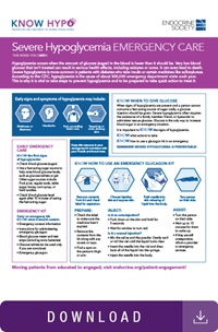 Infographic on understanding severe hypoglycemia emergency care.